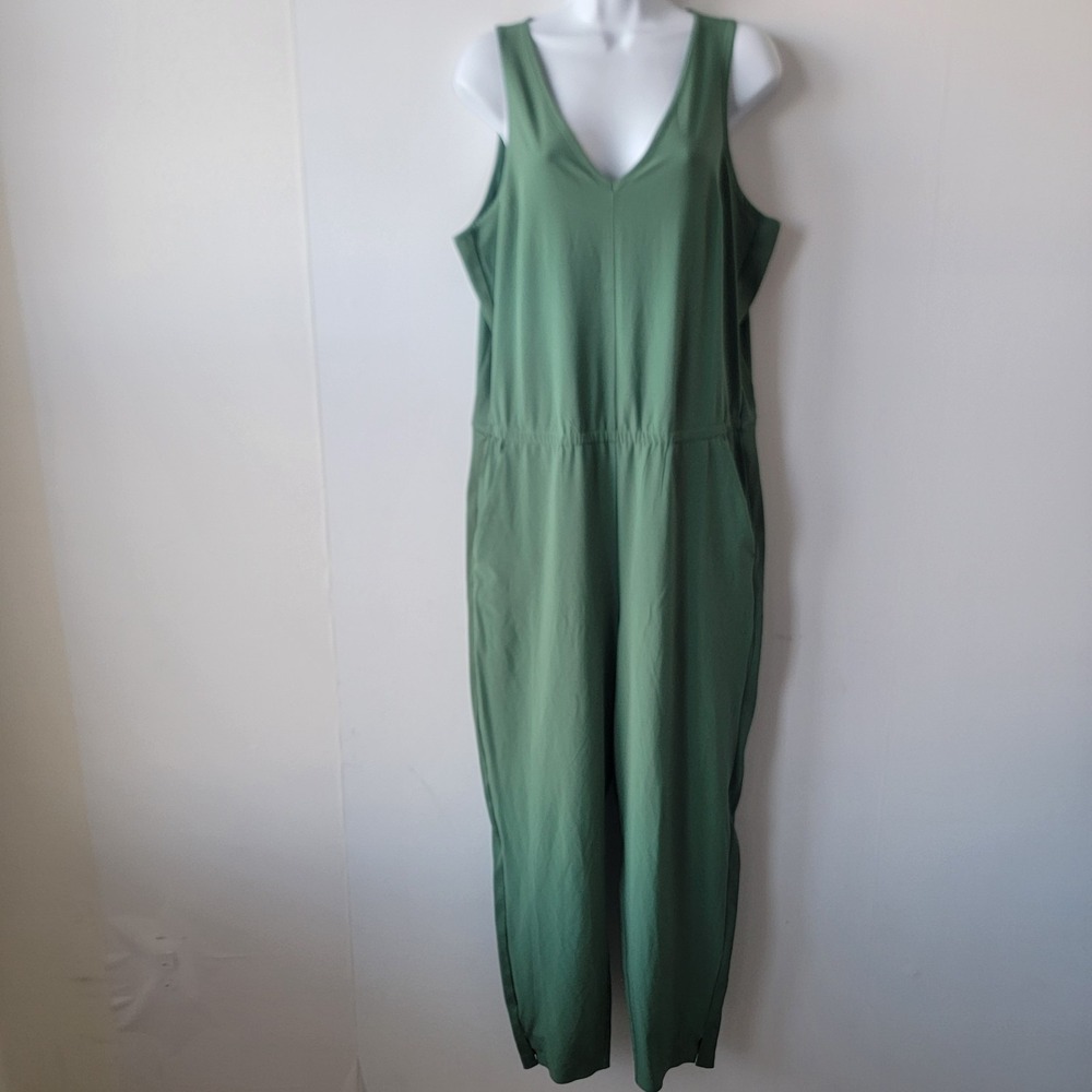 ATHLETA womens  Brooklyn Jumpsuit sz 12  Elastic Waistband Pockets ankle length